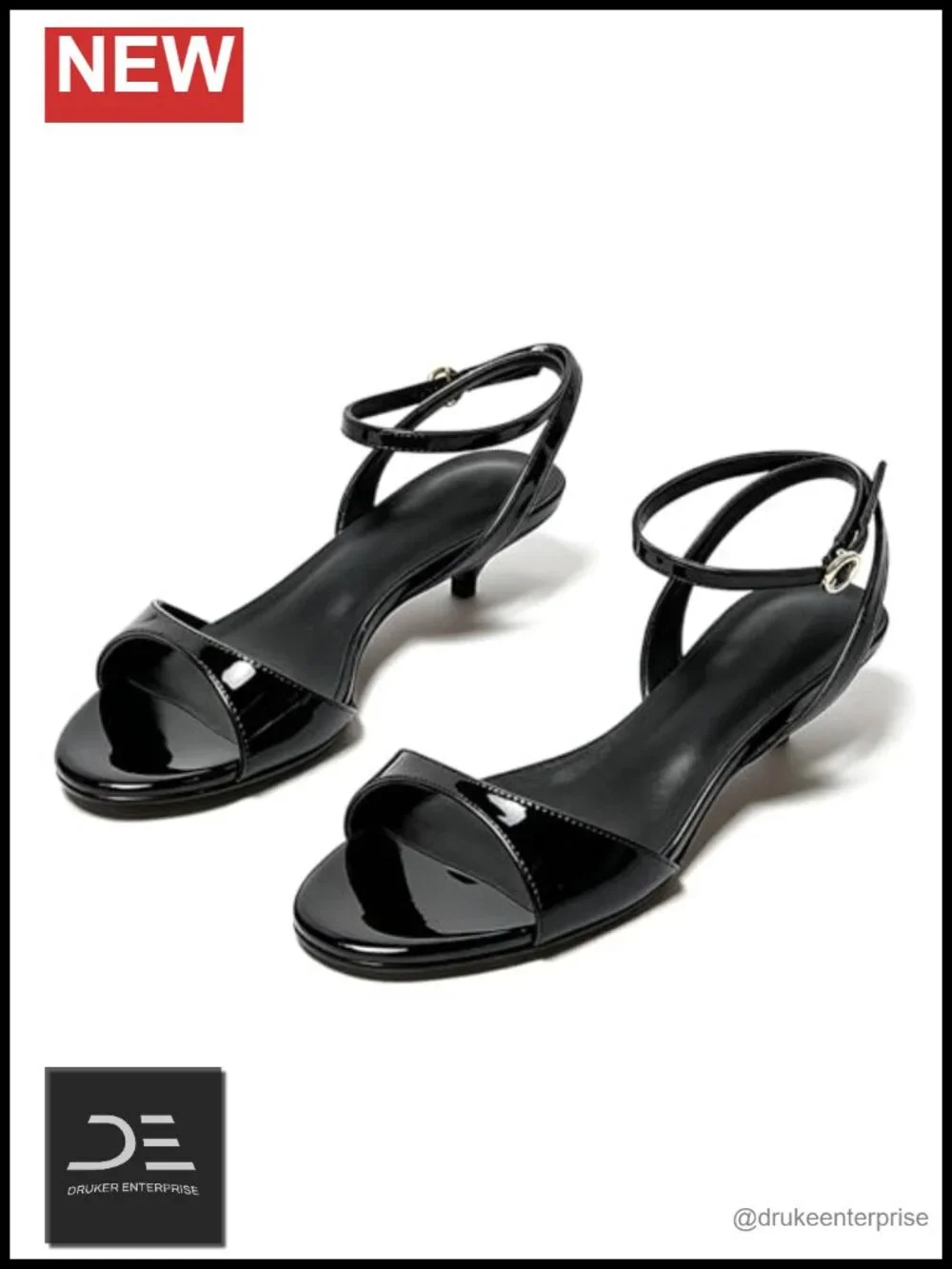 Women's Kitten Heel Sandals Open Toe Ankle Strap Low Heel Dress Sandals PU